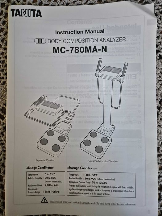 Analizator składu ciała Tanita MC-780  z gwarancją