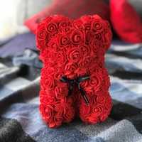 Ведмедик з штучних роз 25 см. Teddy Bear роза