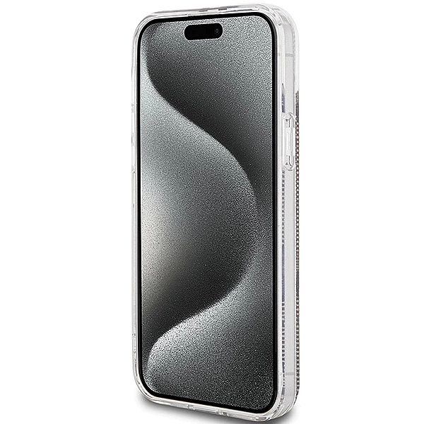 Etui Guess IML 4G Gold Stripe na iPhone 15 Plus / 14 Plus - brązowe