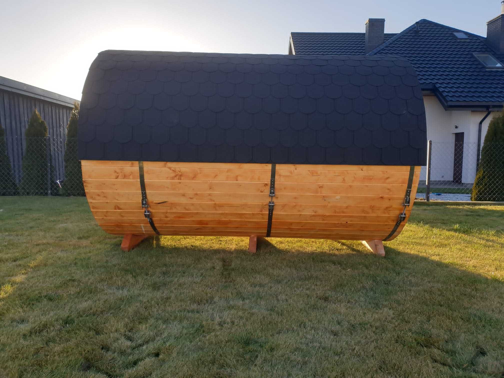 Kompletna sauna ogrodowa 3m + piec tunelowy +akcesoria