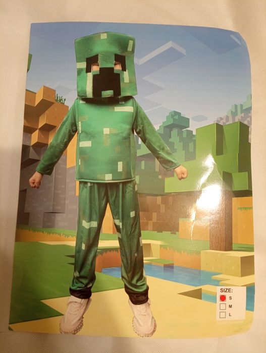 Strój przebranie kostium Minecraft Creeper roz L