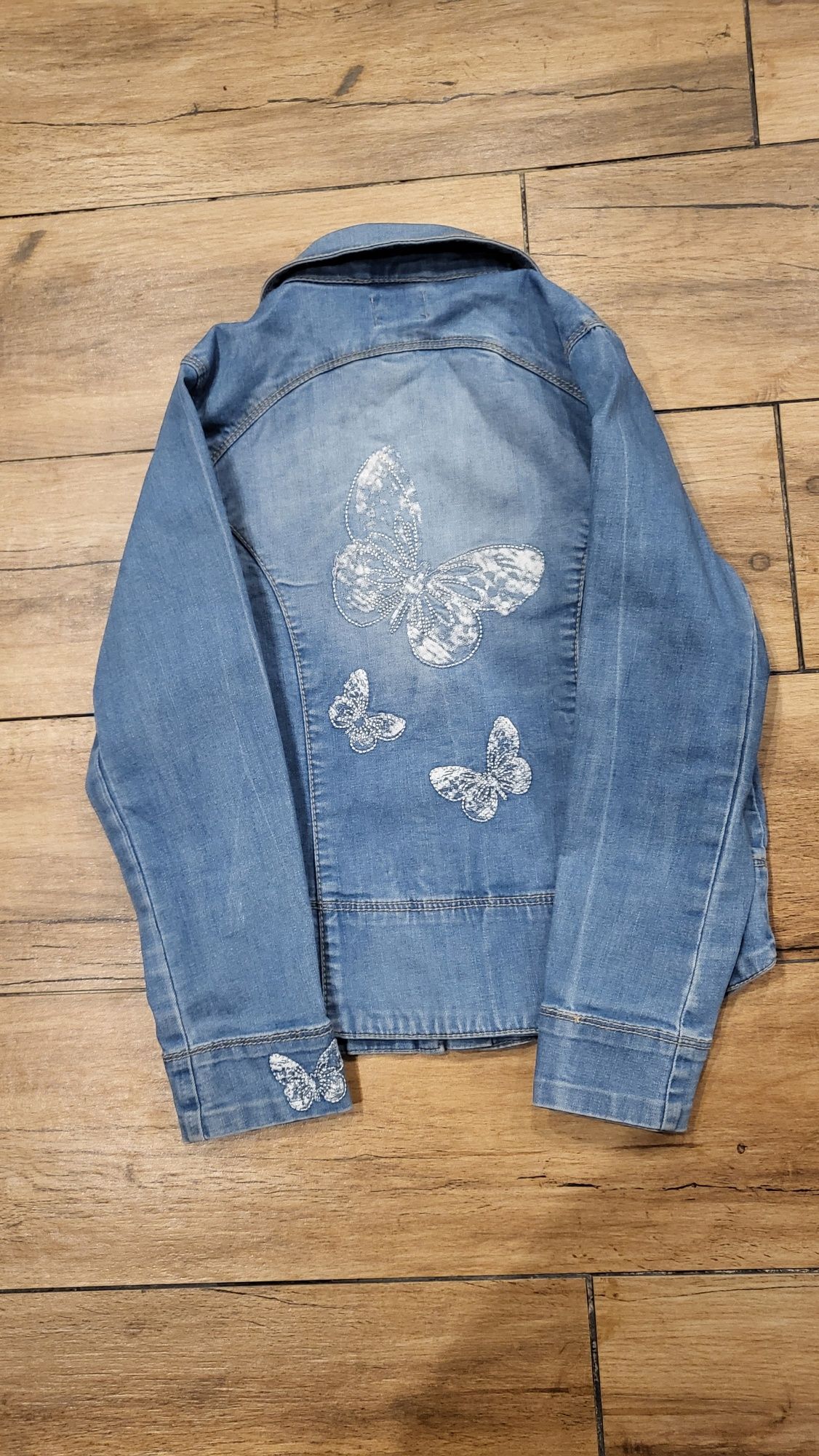 Kurteczka jeansowa, kurtka jeans,  katana motylki rozmiar 110
