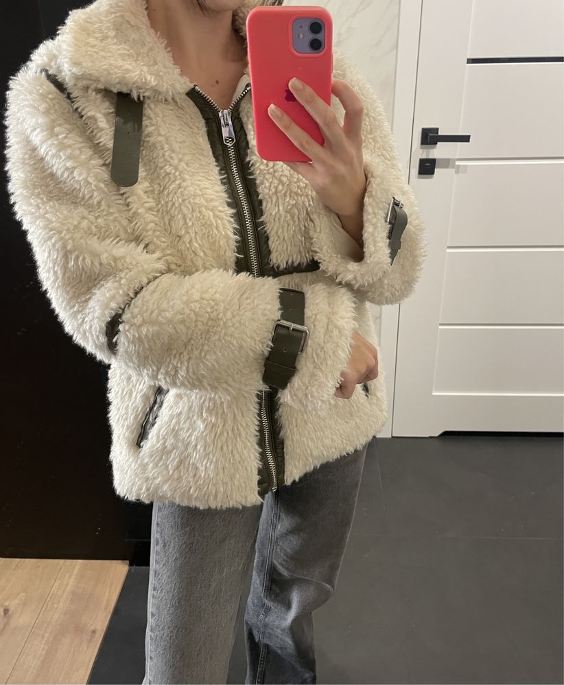 Futerko zimowe płaszcz kurtka baranek Zara style