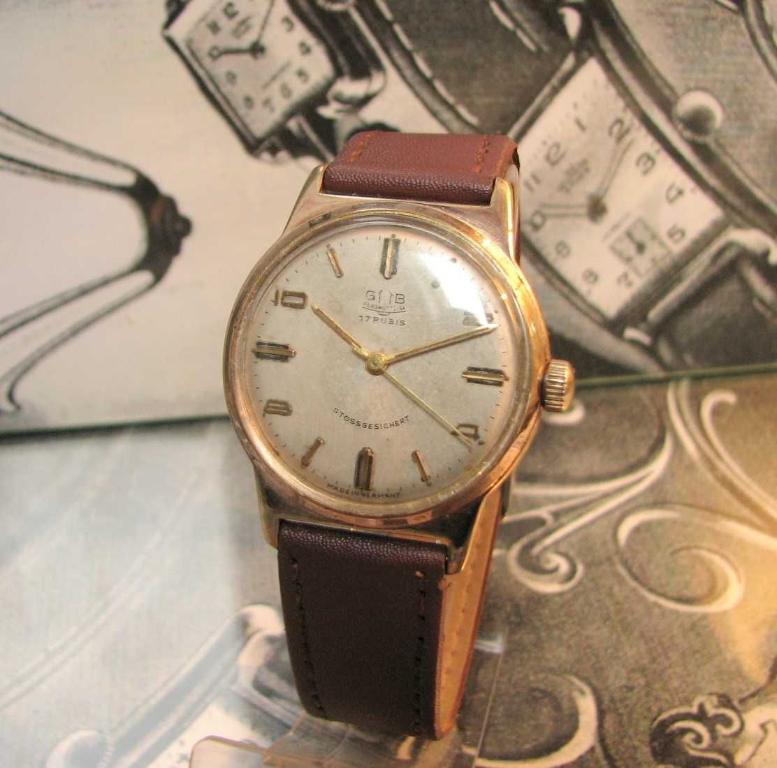 Zegarek GLASHUTTE GUB Rzadka wersja  17 Rubis Germany 1970 Ładny stan