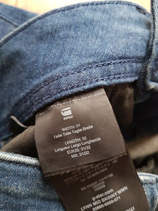 W31 L32 L G-Star Raw Lynn mid skinny spodnie dżinsy damskie jeansy