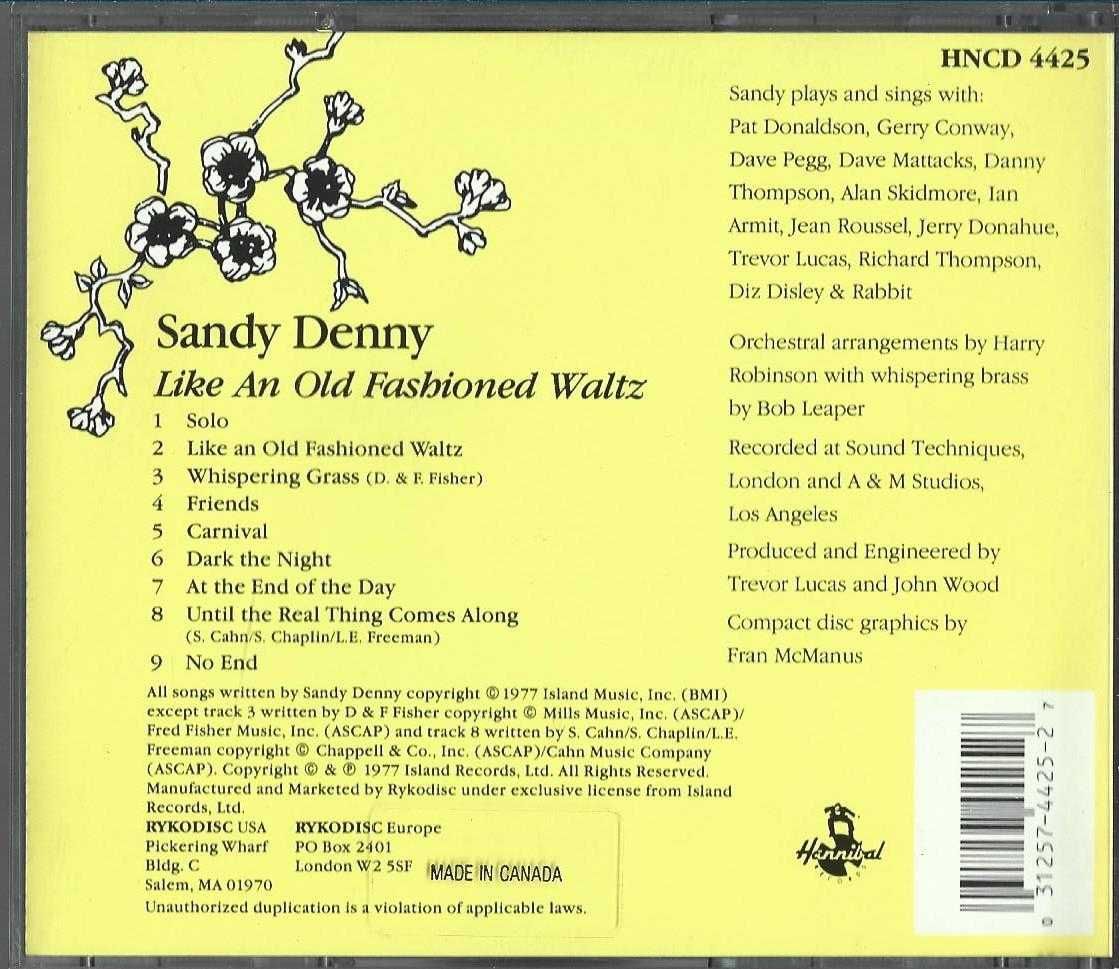 Sandy Denny  - - - - - Like An Old Fashioned Waltz - - - - - CD
