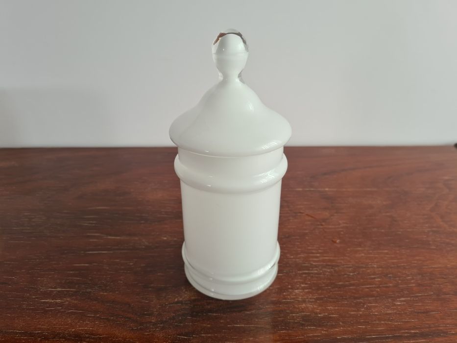 Frasco/ pote  vidro opalino