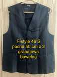 F-style Granatowa 46 S kamizelka granatowa baweła elegancka Vintage