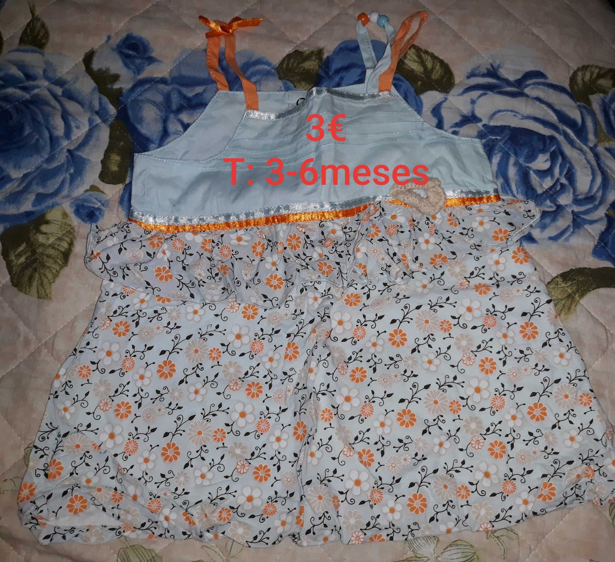 Roupa de menina, tamanho 3 a 6 meses.