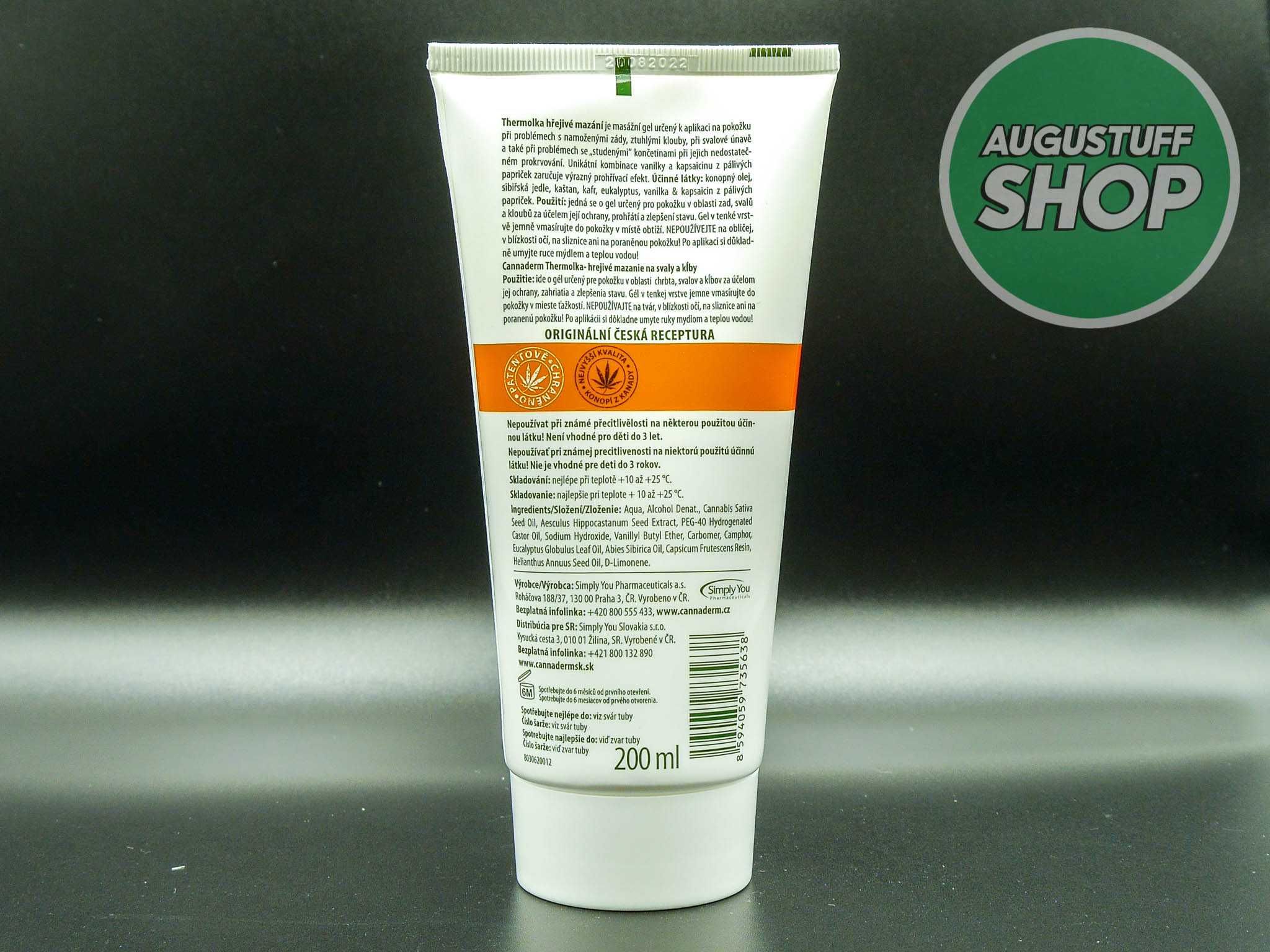 Cannaderm Thermolka Żel Konopny Rozgrzewający | AuguStuffShop.pl