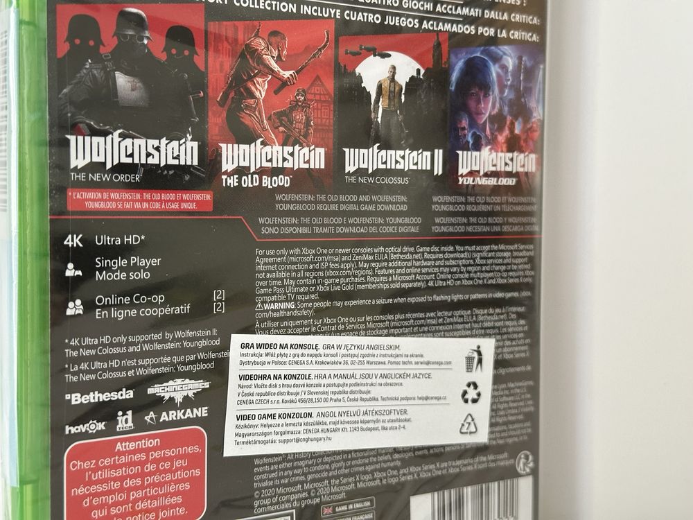 Wolfenstein: Alt History Collection NOWA folia CENEGA Xbox