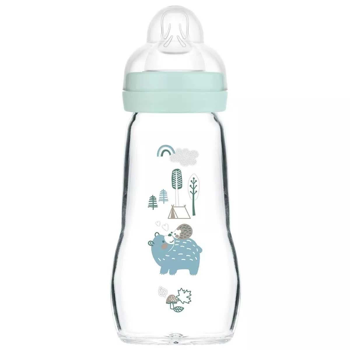 MAM Baby Szklana butelka dla dziecka 260 ml Feel Good FOREST