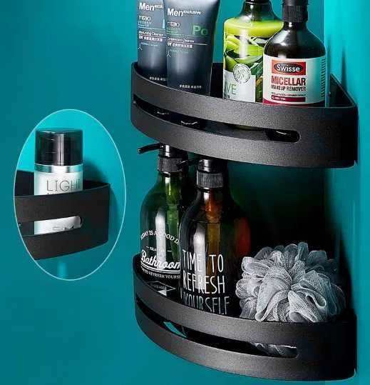 2xZestaw Dwóch Półek Łazienkowych Narożnych Wisząca Pod Prysznic