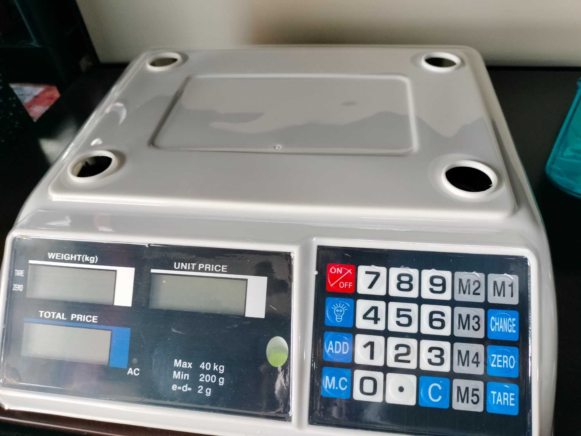 Waga sklepowa elektroniczna 40 kg lcd przemysłowa z akumulatorem dobra