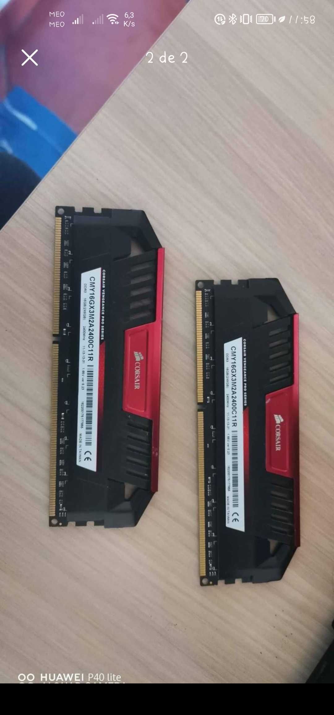 Vendo memórias RAM DDR 3 e fonte de alimentação