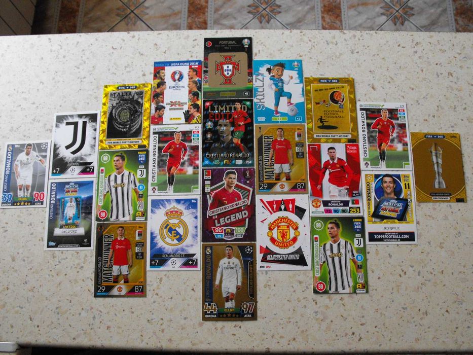 Karty Cristiano Ronaldo. Panini i inne. Zestaw. POLECAM !!!