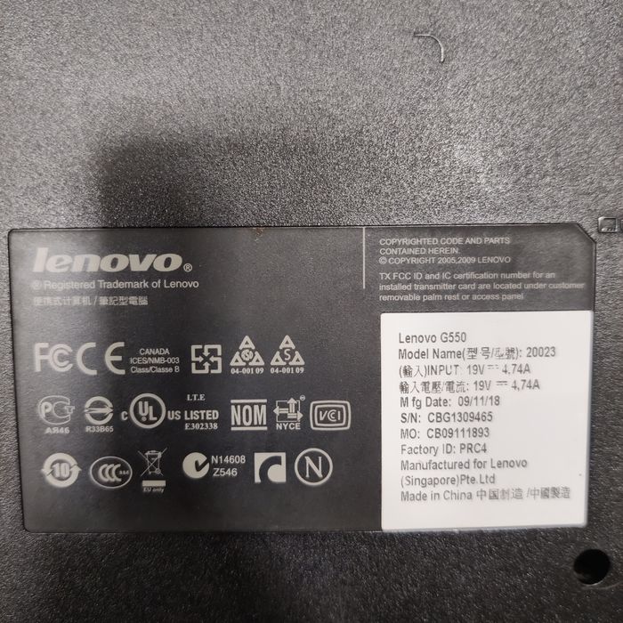 Ноутбук Lenovo G550