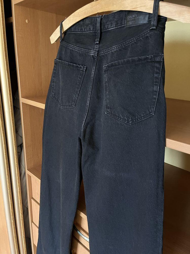 Джинси жіночі чорні прямі COLIN'S wide leg