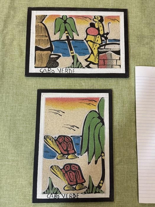 8 Quadros de Arte em Areia de Cabo Verde