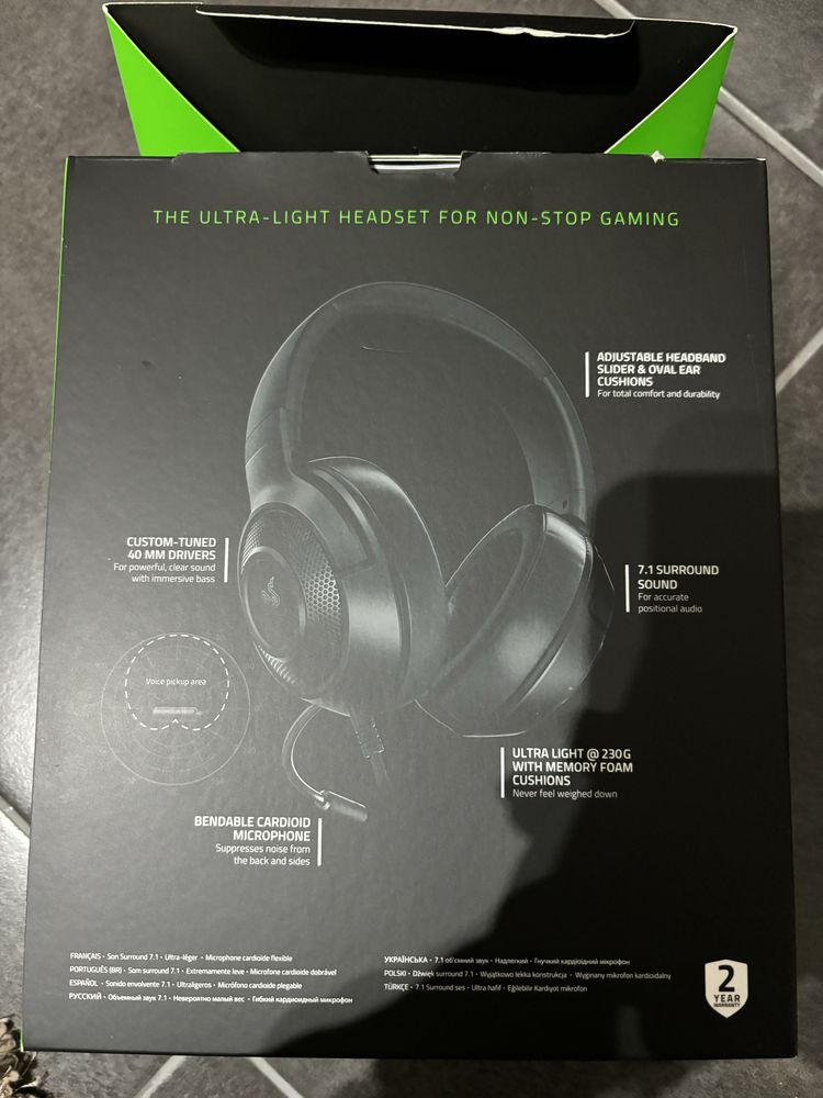 Auscultadores Gaming com Fio Razer Kraken X Lite