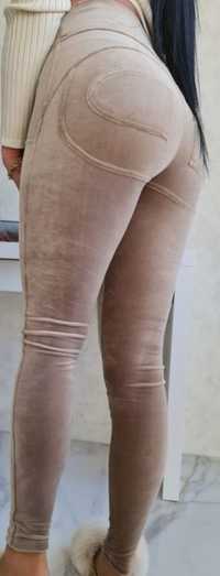 Legginsy welurowe XS