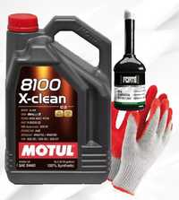 Olej Motul x-clean 5w40 plus płukanka Forte new generation motor flush