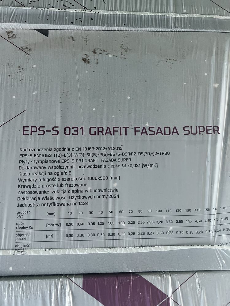 Styropian fasada EPS 031 grafit Królczyk 22 cm
