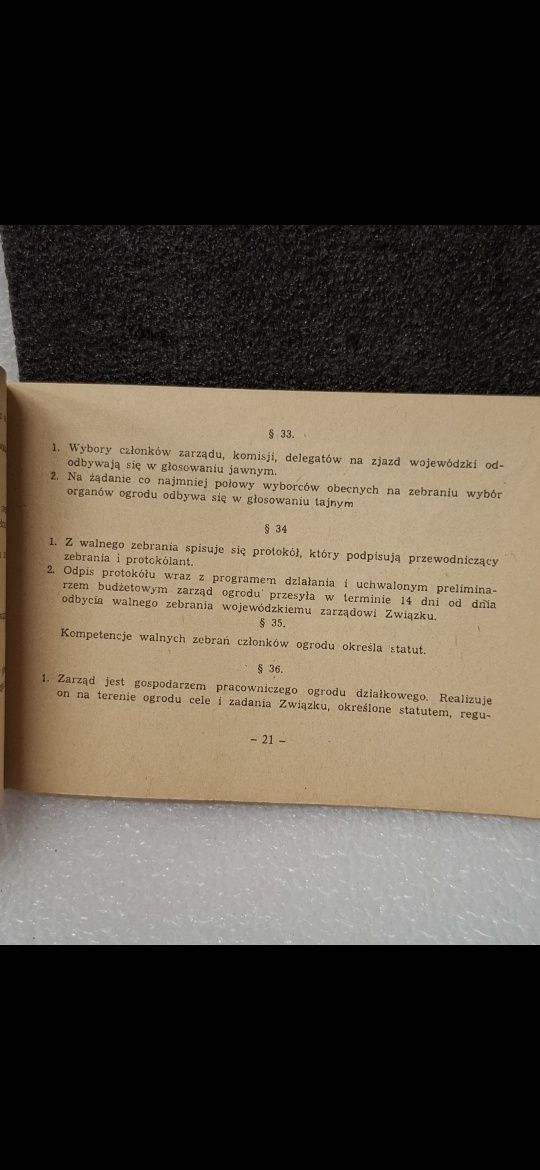 Regulamin Pracowniczego Ogrodu Działkowego 1982r