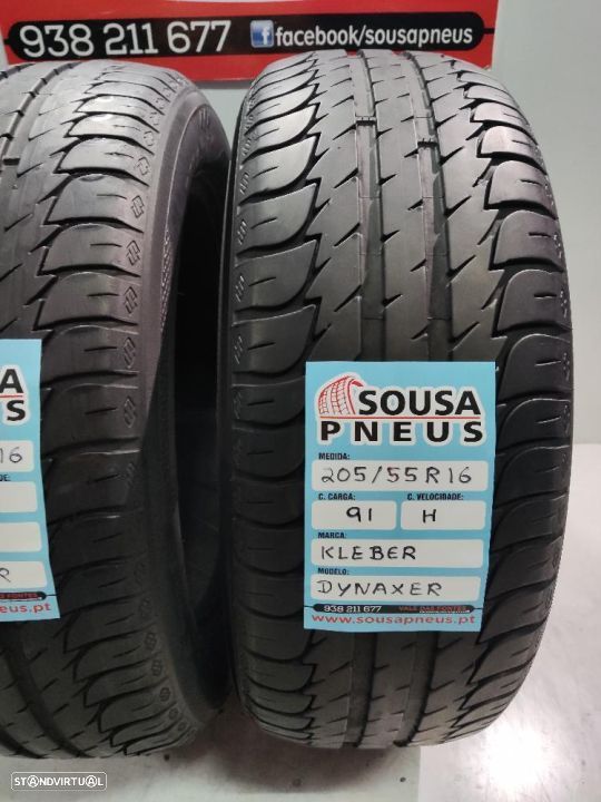 2 pneus semi novos 205-55r16 kleber - oferta dos portes 85 EUROS