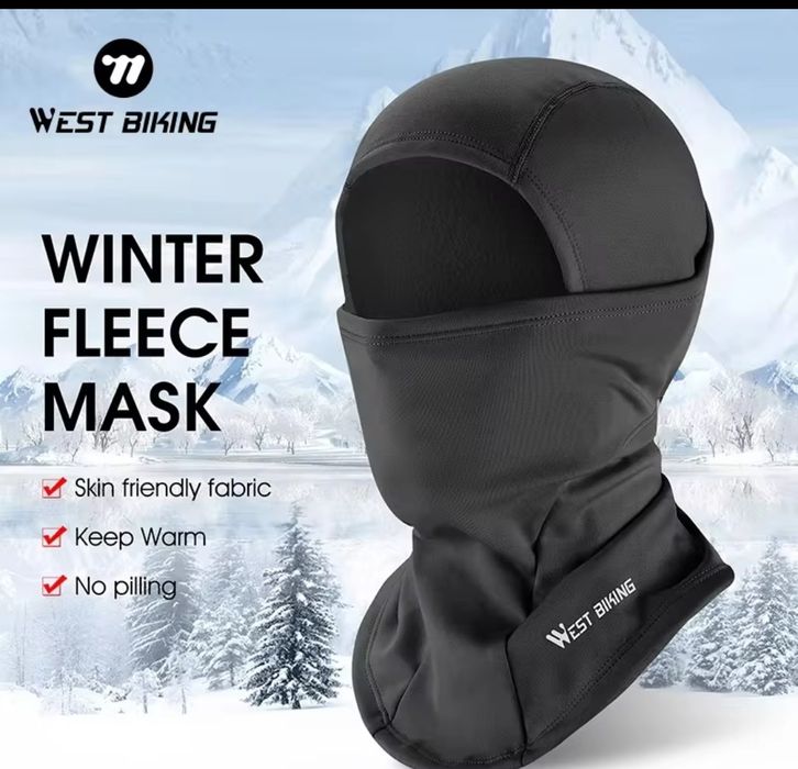 WestBike-czarna kominiarka termoaktywna-rower/polar/windstoper/52-62cm