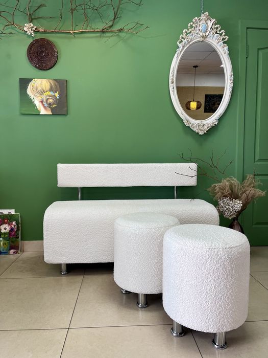 Диван в прихожую кафе салон банкетка пуф комплект в стиле лофт