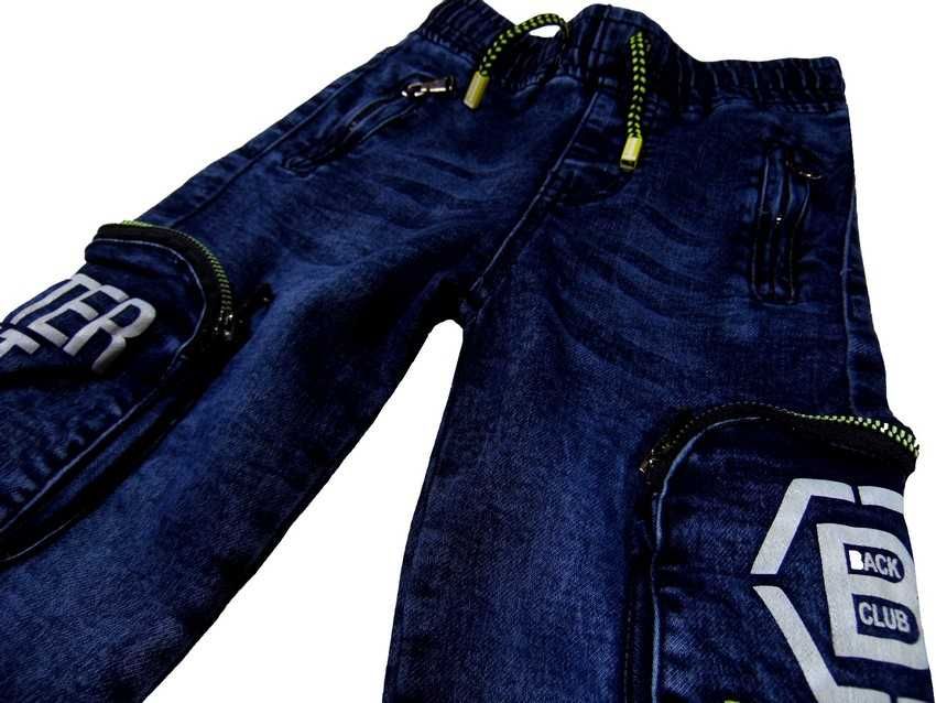 SPODNIE miękki JEANS 8252 ALEKSY 98/104 fluo