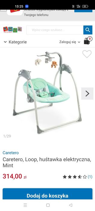 huśtawka elektryczna, Bujaczek dla dziecka firma Loop Jak Nowy
