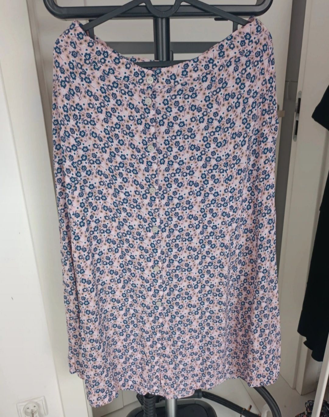 L 40 12 Zara spódnica MIDI kwiaty długa wiosna bawełna lato