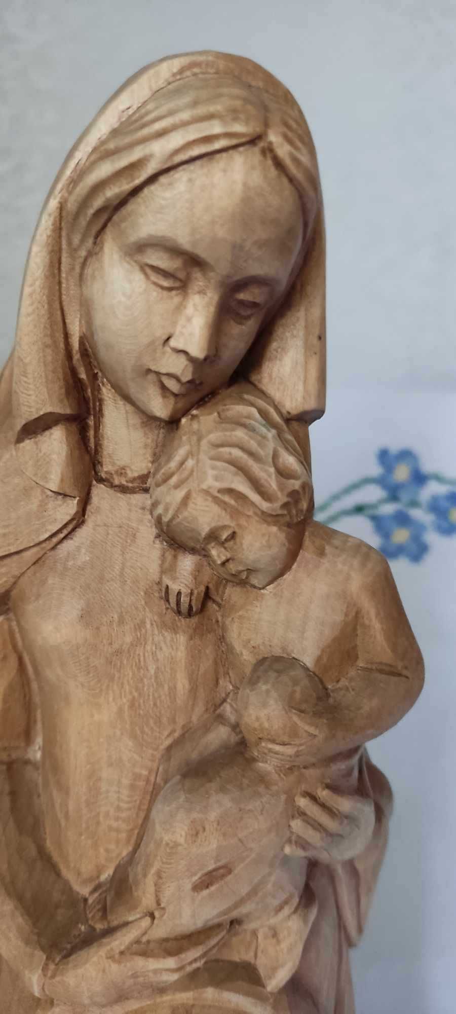 Діва Марія з Ісусом, дерев'яна скульптура, Німеччина, сер. ХХ ст.