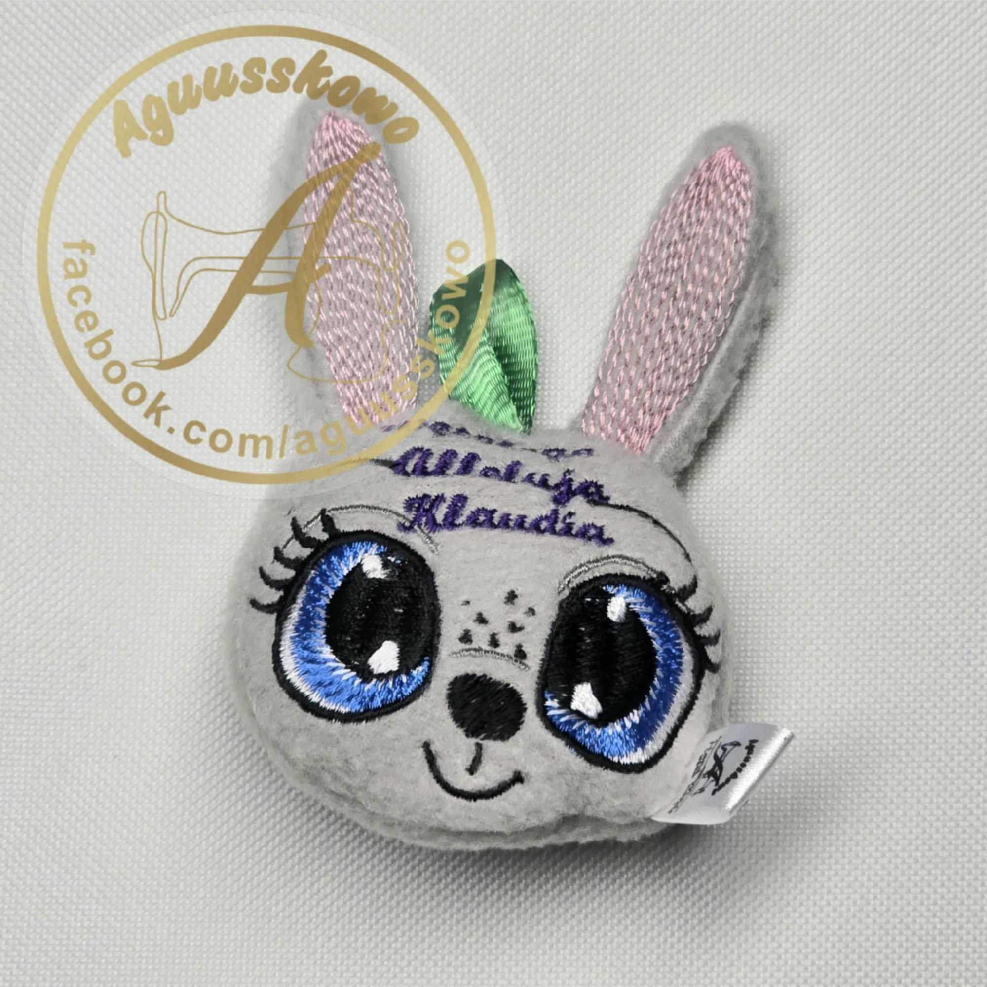 Haftowany Mini Brelok Maskotka Zajączek na Wielkanoc z imieniem