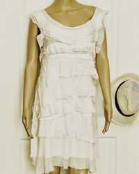 Женское белое итальянское платье сарафан oversize