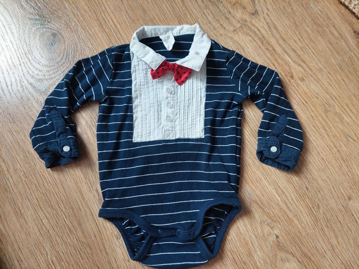 Eleganckie body w paski z muszka 74