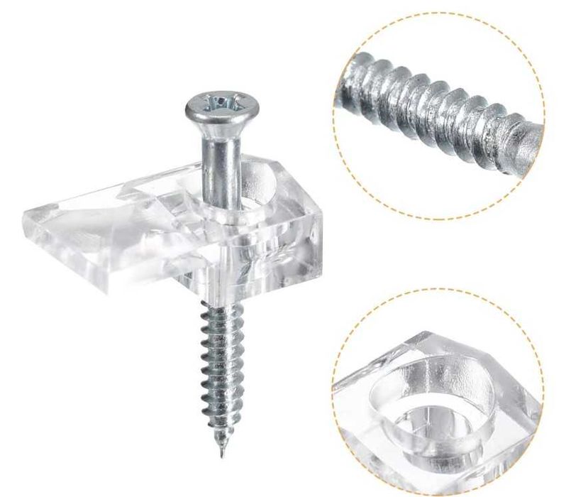 Klipsy do mocowania szkła 22 sztuki