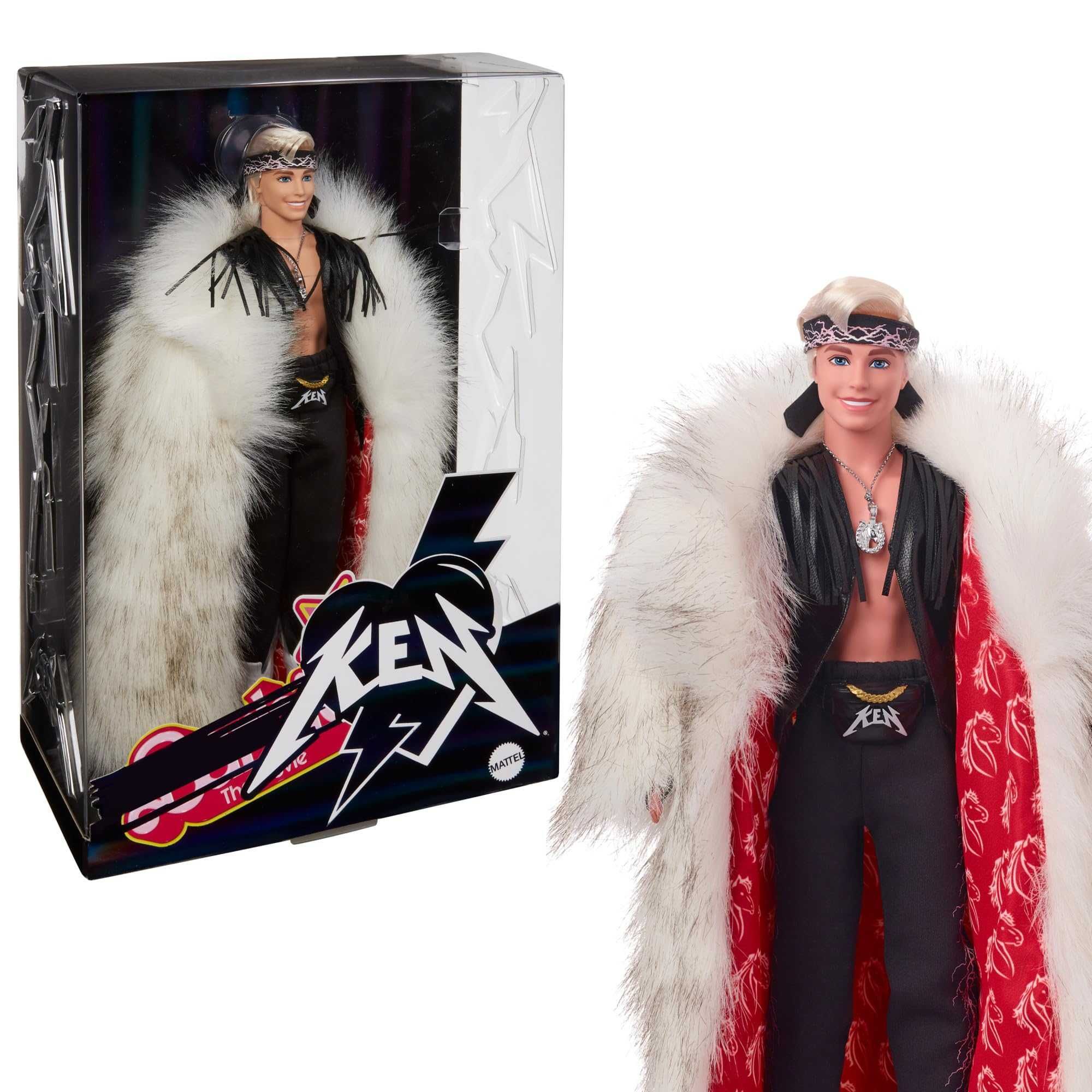 Barbie  Ken Doll Wearing Big Faux Fur Coat