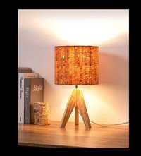 Lampa stołowa z drewna Vintage-Boho