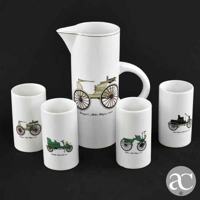 Conjunto de Jarro e copos Porcelana Artibus, Arte Decô