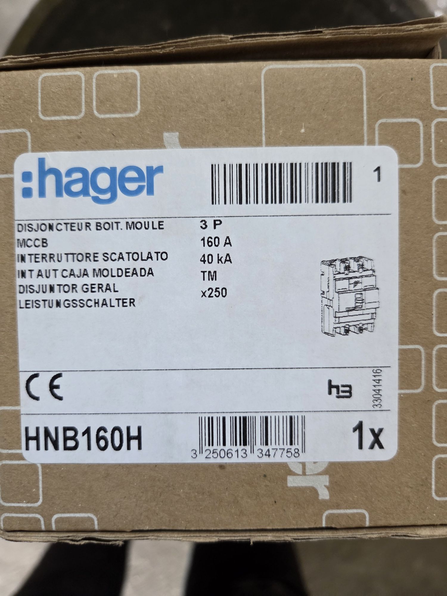 Wyłącznik mocy x250 3P 40kA 160A TM HNB160H