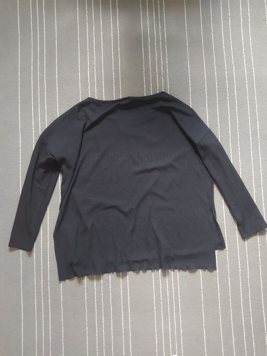 Bluzka czarna oversize z 3/4 rękawem typu prążek jak nowa