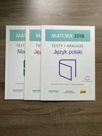 Testy i arkusze maturalne j. polski + j. angielski + matematyka