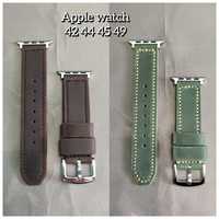 Кожаный ремешок для часов Apple Watch 42 44 45 49 мм Crazy Horse