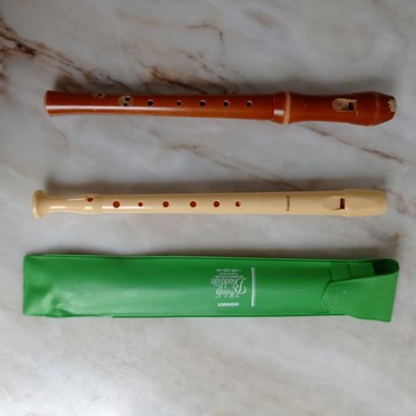 Conjunto de Duas flautas - madeira e plastico - portes grátis