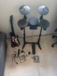 zestaw ps3 konsola, gitara, perkusja, mikrofon guitar hero band