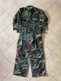 ZESTAW spodnie bojówki + mundur polowy kamuflaż Woodland