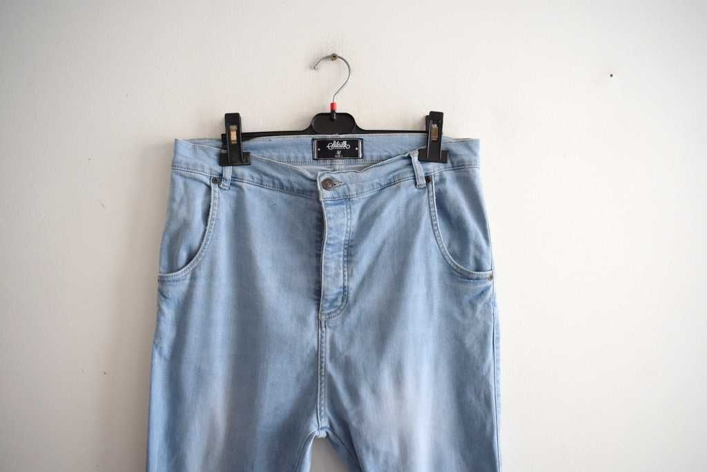 Siksilk skinny spodnie jeansy jasne męskie L w33